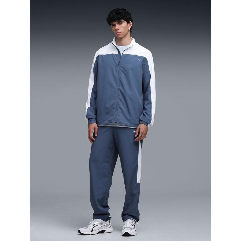Puma Blue Colorblock Regular Fit Jacket and Trackpant (S)