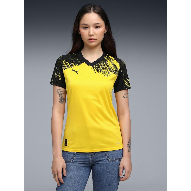 Puma Yellow Printed Regular Fit Jersey (XS)
