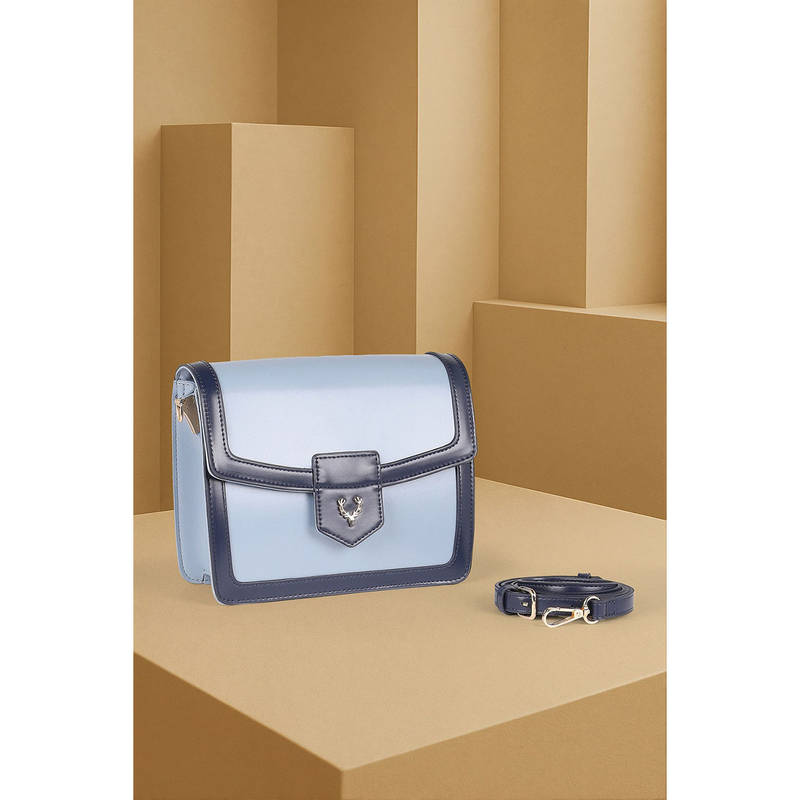 Buy Allen Solly Women Light Blue Casual Sling Bag with Detachable Strap ...