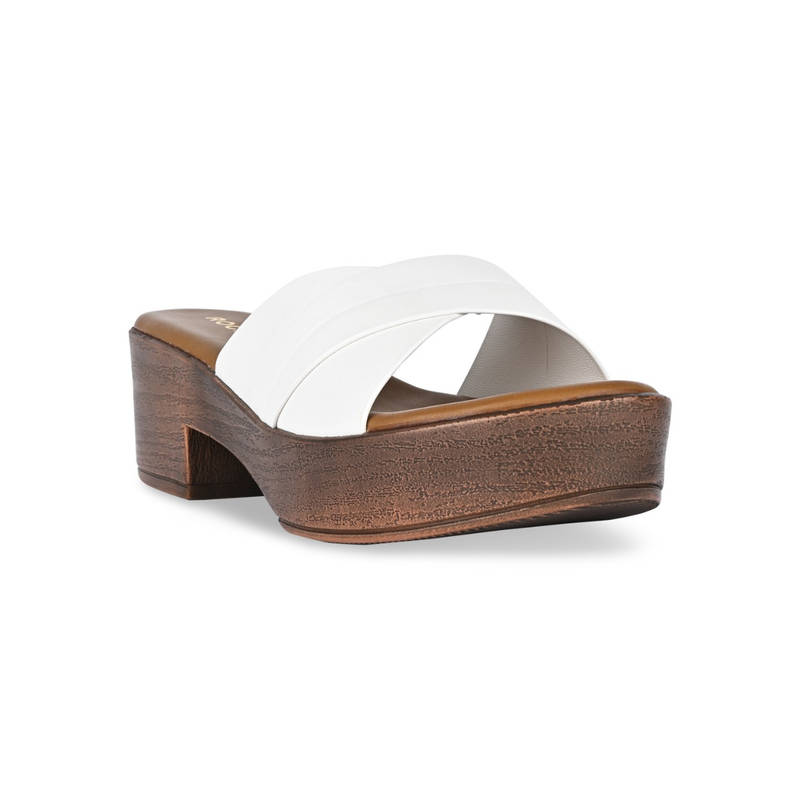 ROCIA By Regal White Women Casual Box Heel Sandals (EURO 36)