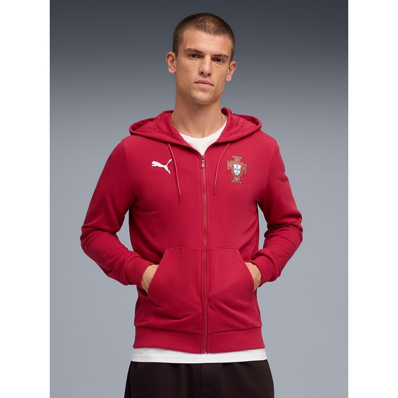 Puma Portugal Ftblculture Men's Football Hooded Sweat Red Jacket (M)
