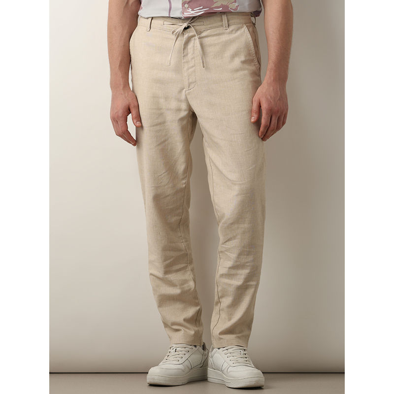 Selected Beige Mid Rise Casual Pants (S)