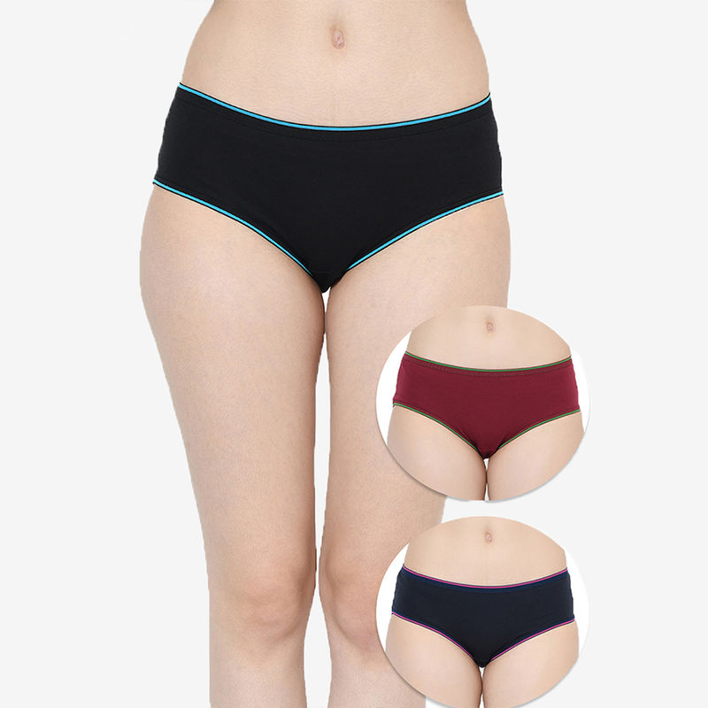 Buy Clovia Cotton Spandex Medium waist Outer elastic Hipster Panty Online