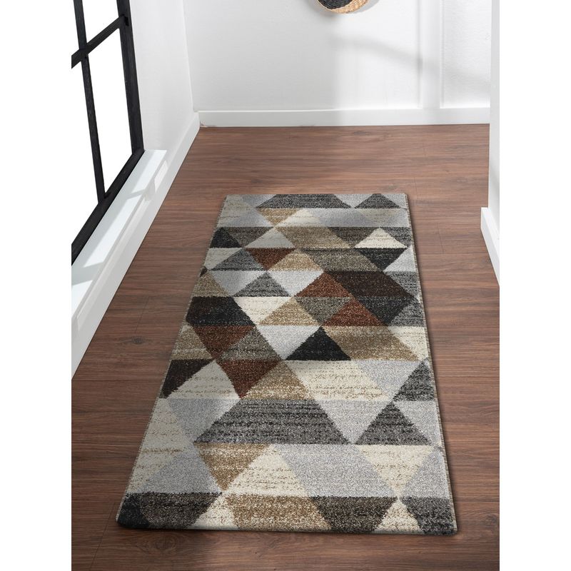 OBSESSIONS Anti-Static Geometric Polypropylene Floor Runner, Multi (2.5x5 feet)