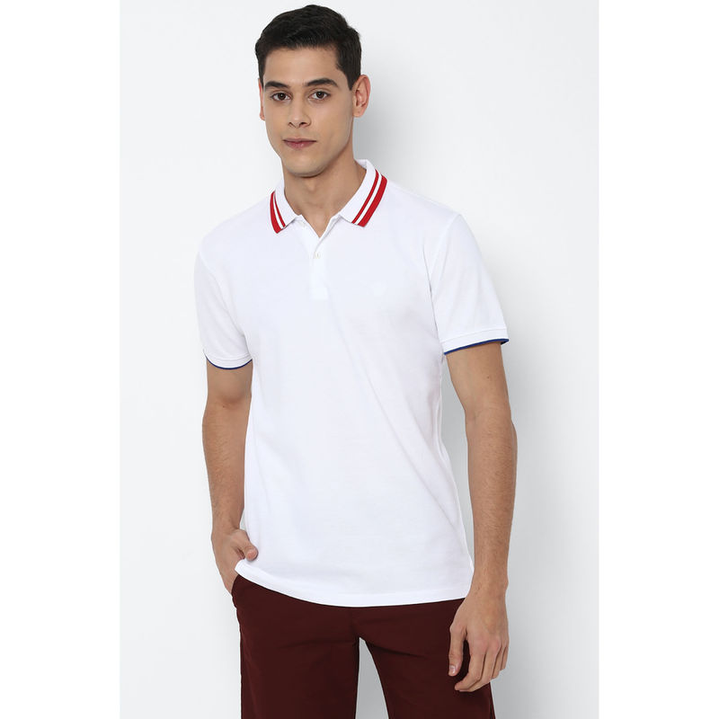 Allen Solly White Polo T-Shirt (L)