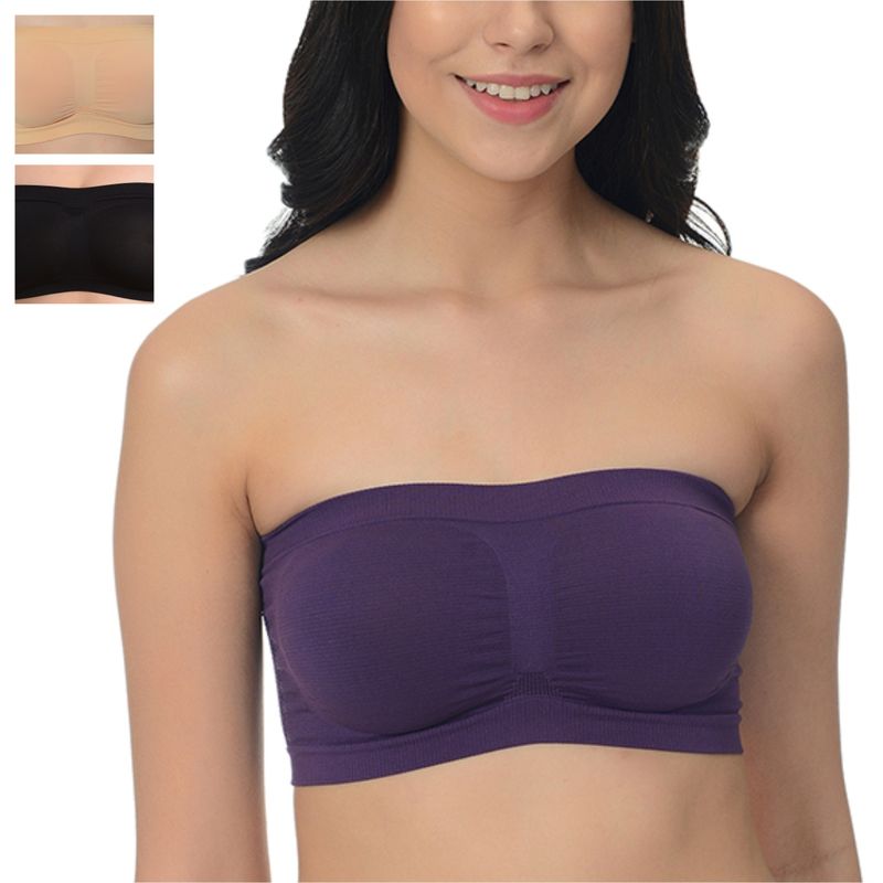 Mod & Shy Pack Of 3 Solid Tube Bra - Multi-Color (XS)
