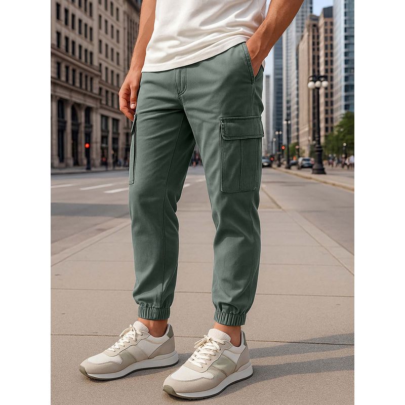 Bewakoof Men's Grey Oversized Cargo Jogger Pants (34)