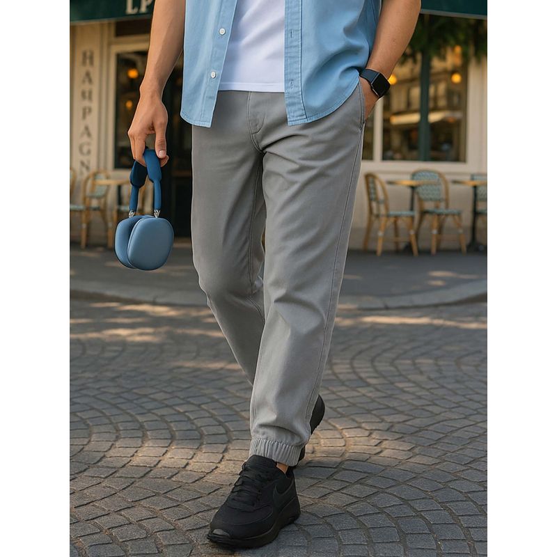 Bewakoof Men's Grey Joggers (32)