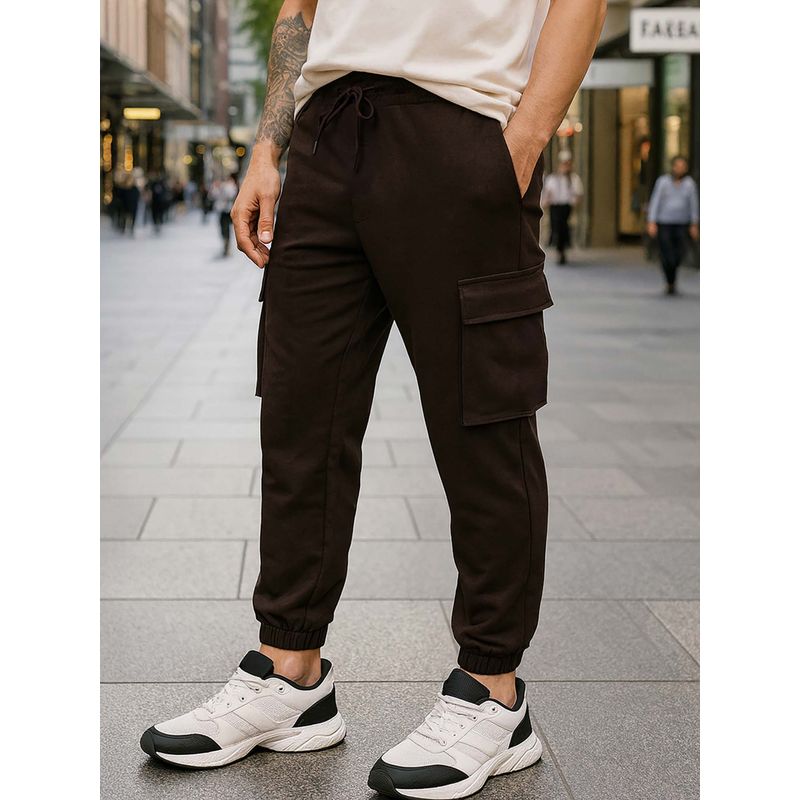 Bewakoof Air 1.0 Men's Brown Oversized Cargo Joggers (XL)