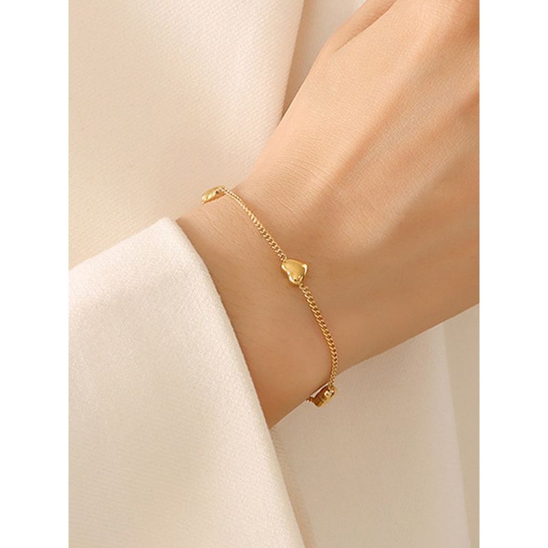 Designs You Gold Plated Stainless Steel Anti Tarnish Heart Themed Bracelet
