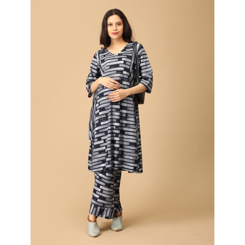 The Mom Store Stroke Of Chic Maternity And Nursing Co Ord (Set of 2) (M)