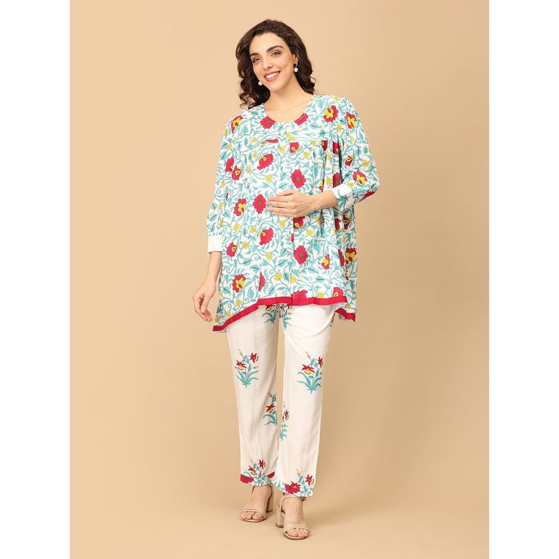 The Mom Store Petal And Pulse Maternity And Nursing Co-Ord (Set of 2) (M)