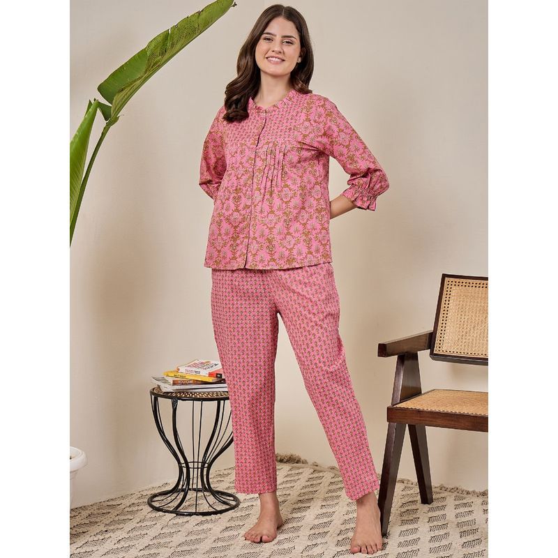 July Nightwear Cotton Multi-Color Short Kurti & Pyjama-Wpc828 (Set of 2) (M)
