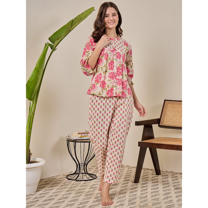 July Nightwear Cotton Pink Short Kurti & Pyjama-Wpc830 (Set of 2) (M)