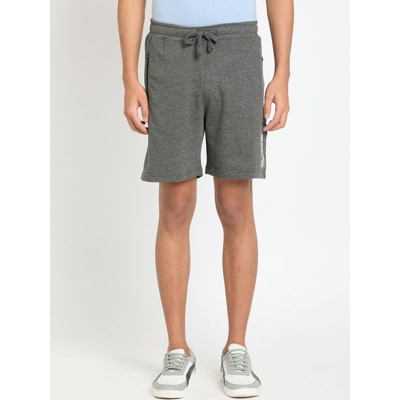 Club York Anthra Melange Solid Shorts (M)
