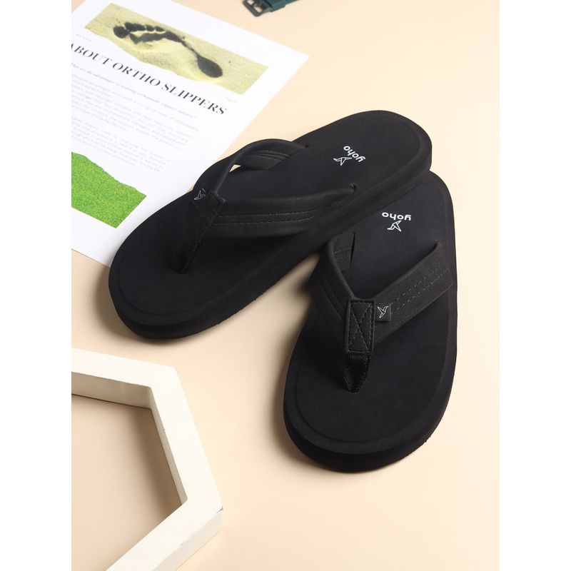 Yoho Bubbles Men Ortho Slippers Soft & Comfortable Lightweight Black (UK 8)