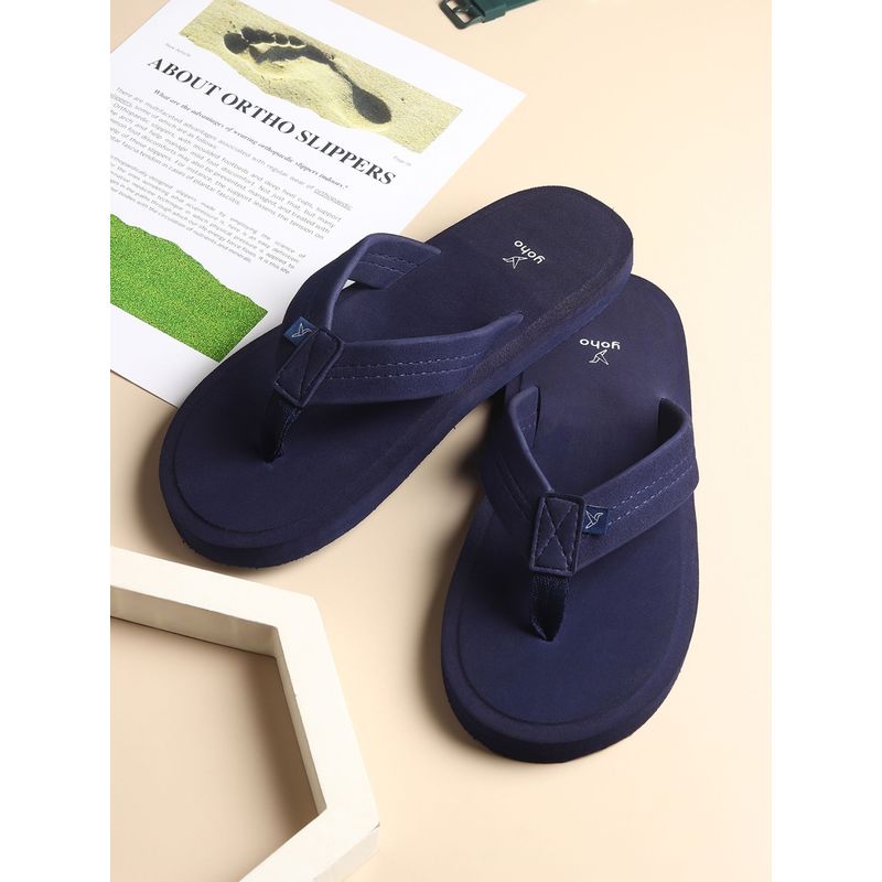 Yoho Bubbles Men Ortho Slippers Soft & Comfortable Lightweight Navy Blue (UK 8)