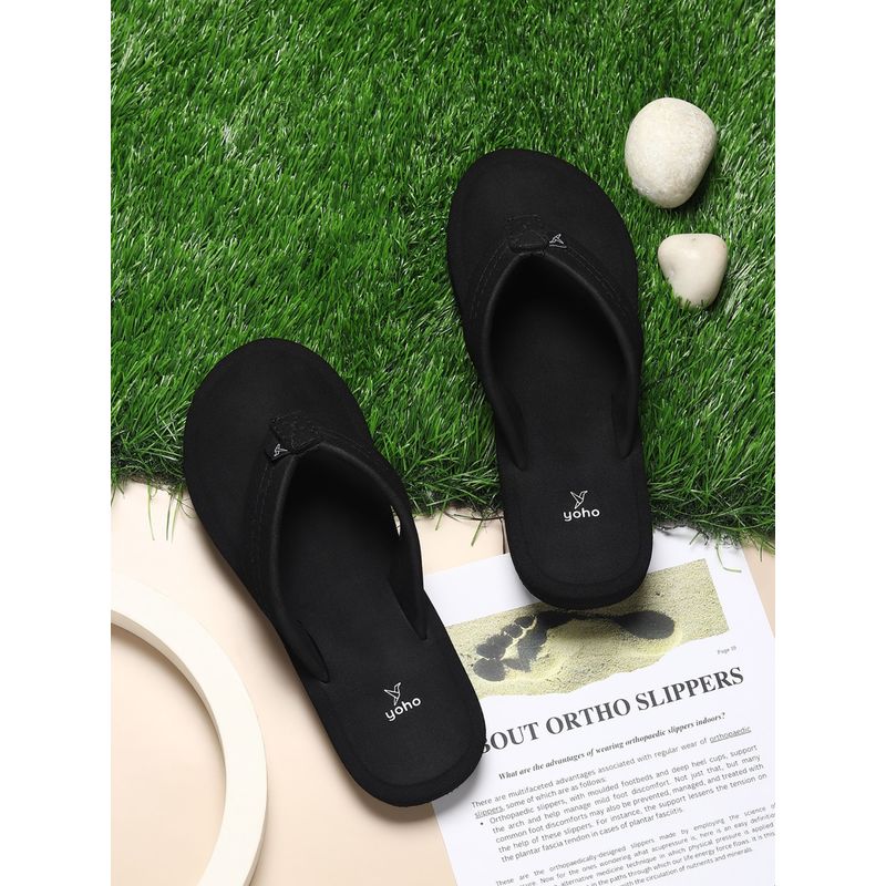 Yoho Women Bubbles Ortho Slippers Soft & Comfortable Lightweight Black (UK 5)