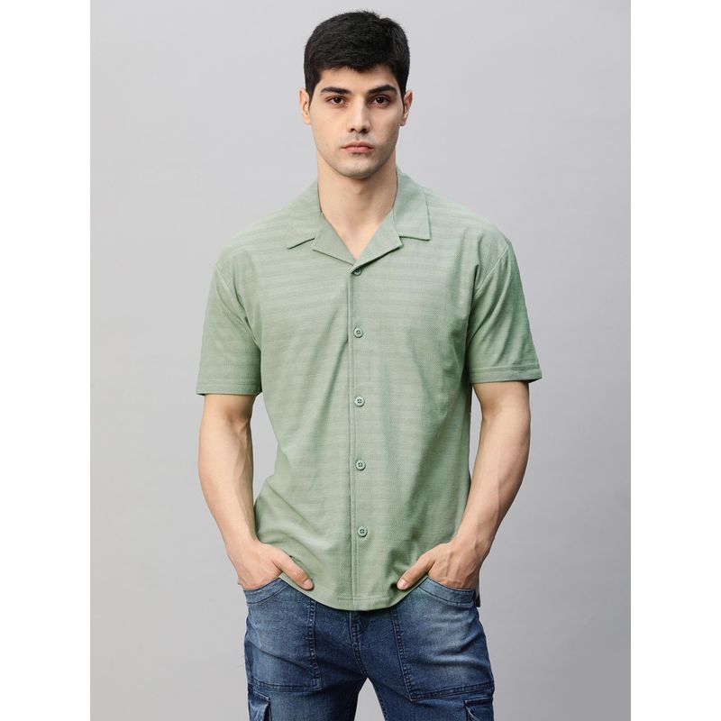PRONK Mens Half Sleeve Resort Shirt - Mint Green (S)