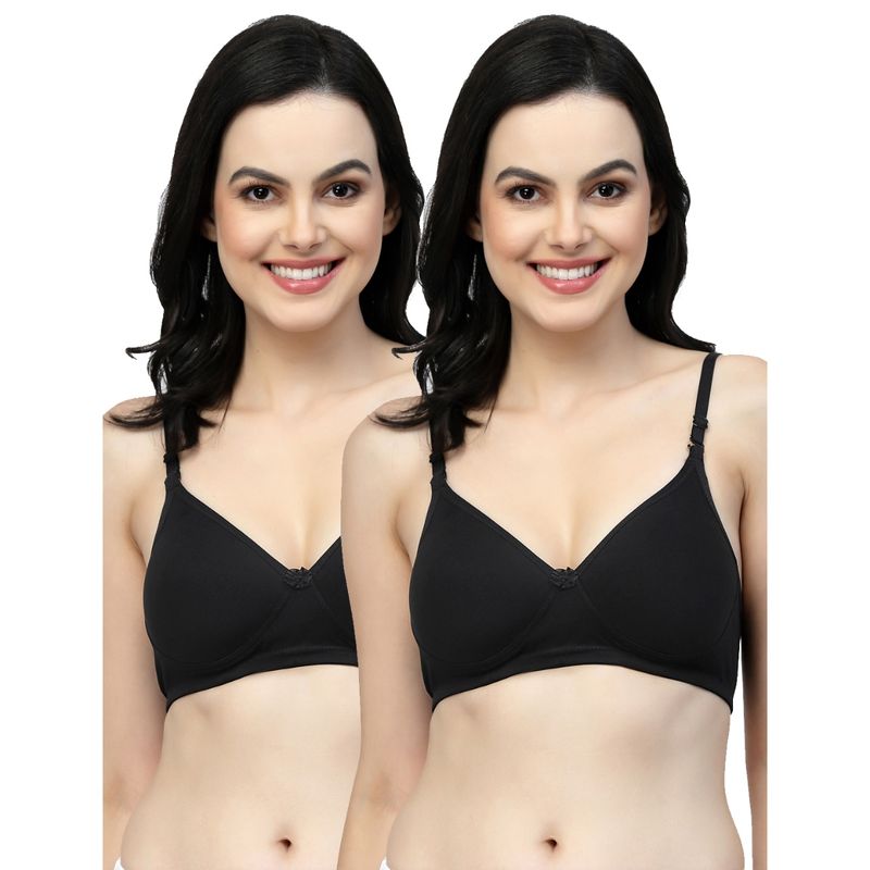 Floret Women Lightly Padded Medium Coverage T-Shirt Bra (Pack of 2) (34B)