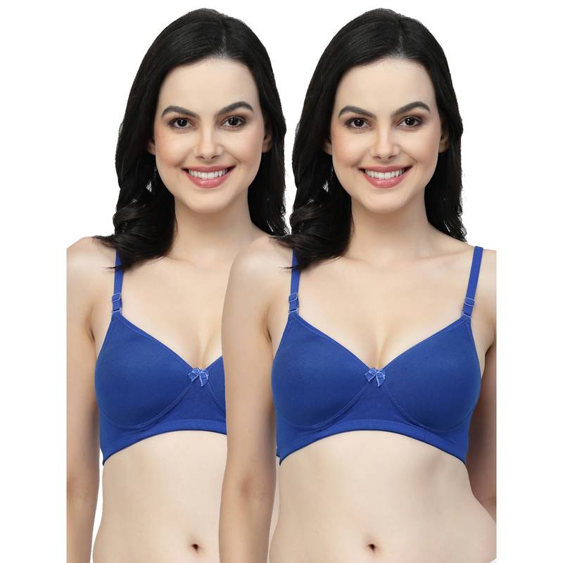 Floret Women Lightly Padded Medium Coverage T-Shirt Bra (Pack of 2) (30B)