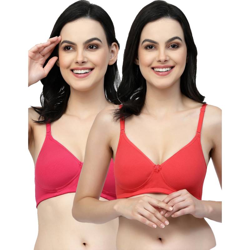 Floret Women Lightly Padded Medium Coverage T-Shirt Bra (Pack of 2) (30B)
