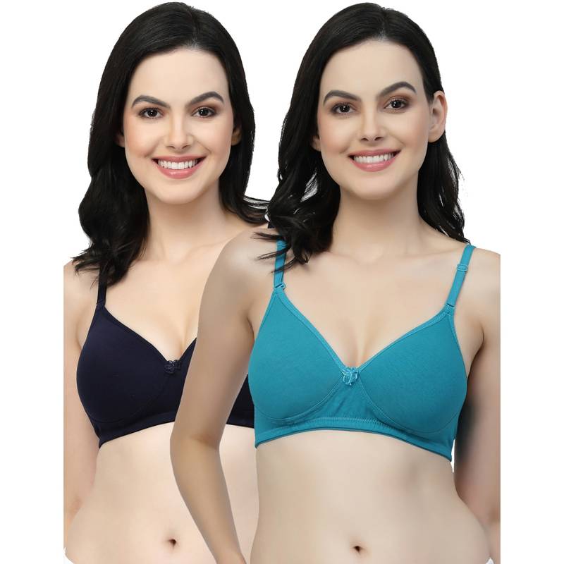 Floret Women Lightly Padded Medium Coverage T-Shirt Bra (Pack of 2) (30B)