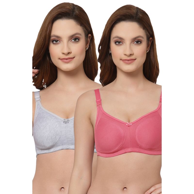 Floret Women Non Padded & Non-Wired Full Coverage T-Shirt Bra (Pack of 2) (36C)