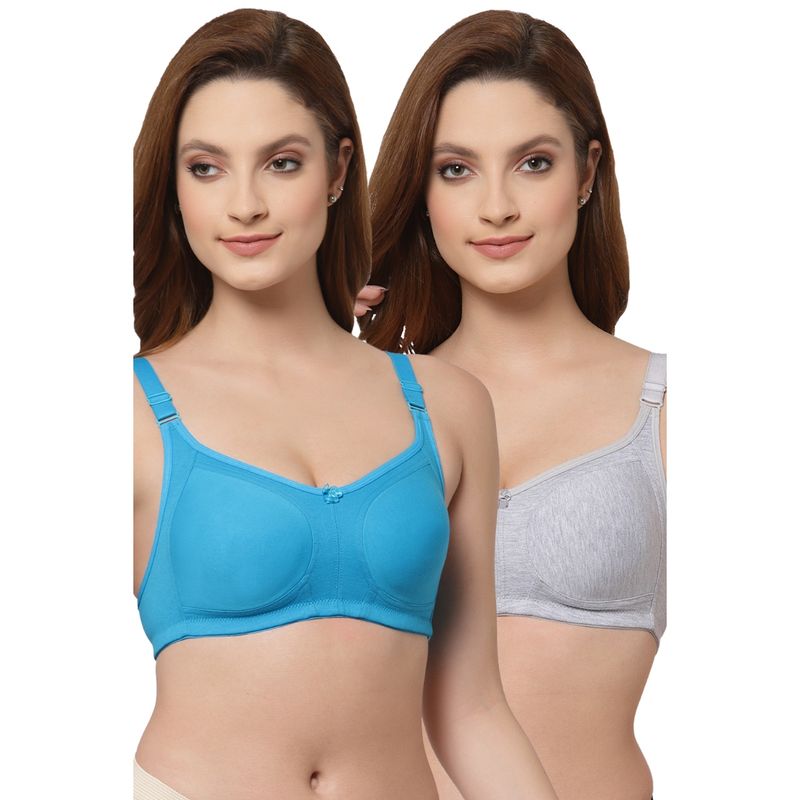 Floret Women Non Padded & Non-Wired Full Coverage T-Shirt Bra (Pack of 2) (32C)