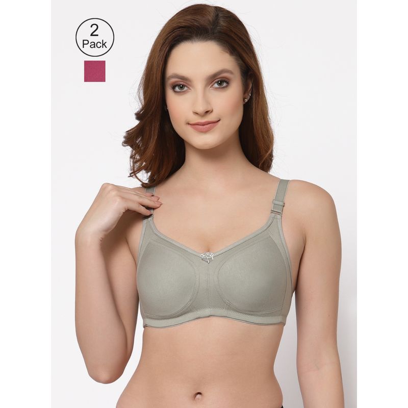 Floret Women's Full Coverage Bra - Non-Padded, Non-Wired, Cut & Sew Cotton Blend, Wireless Support - View #6