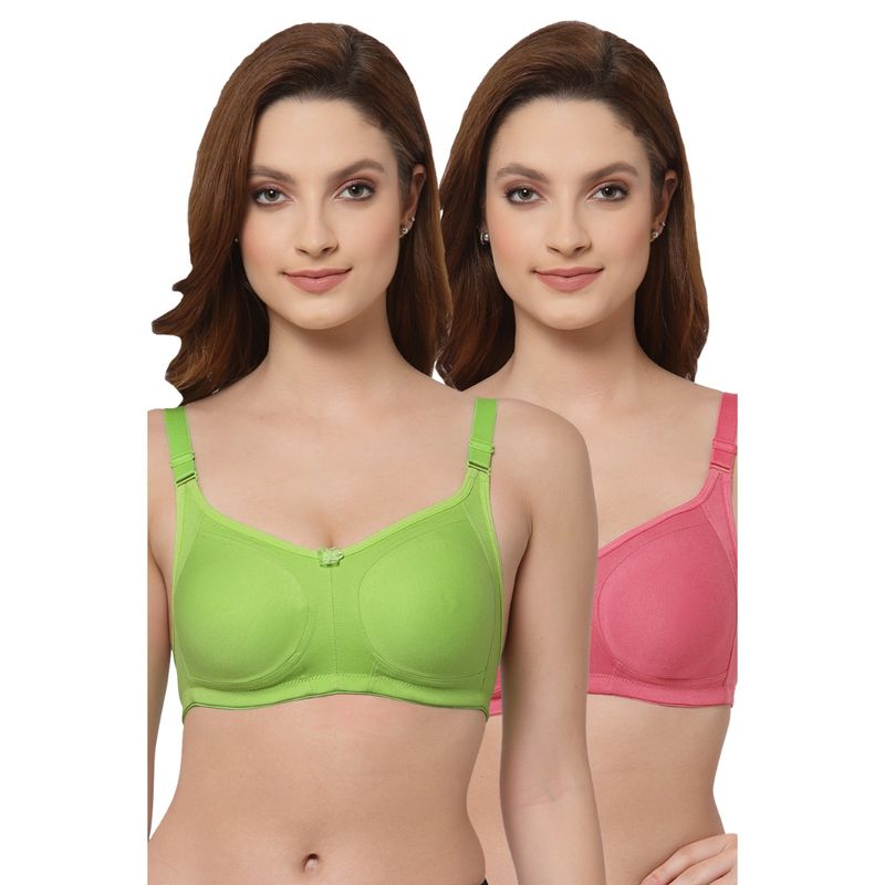 Floret Women Non Padded & Non-Wired Full Coverage T-Shirt Bra (Pack of 2) (36C)