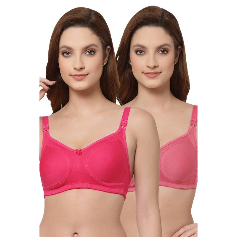 Floret Women Non Padded & Non-Wired Full Coverage T-Shirt Bra (Pack of 2) (30C)