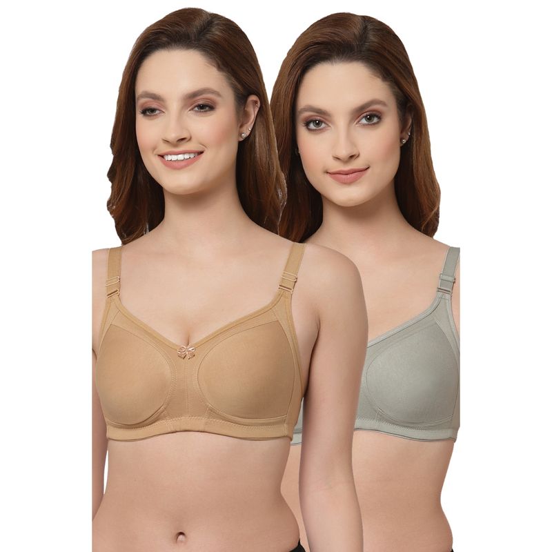 Floret Women Non Padded & Non-Wired Full Coverage T-Shirt Bra (Pack of 2) (32C)