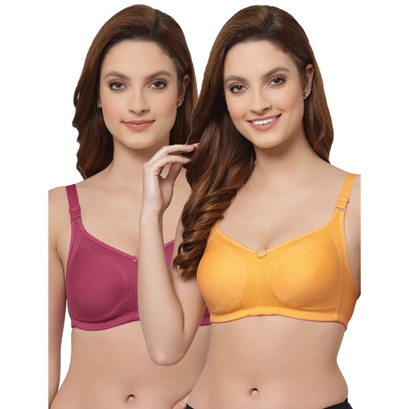 Floret Women Non Padded & Non-Wired Full Coverage T-Shirt Bra (Pack of 2) (38C)