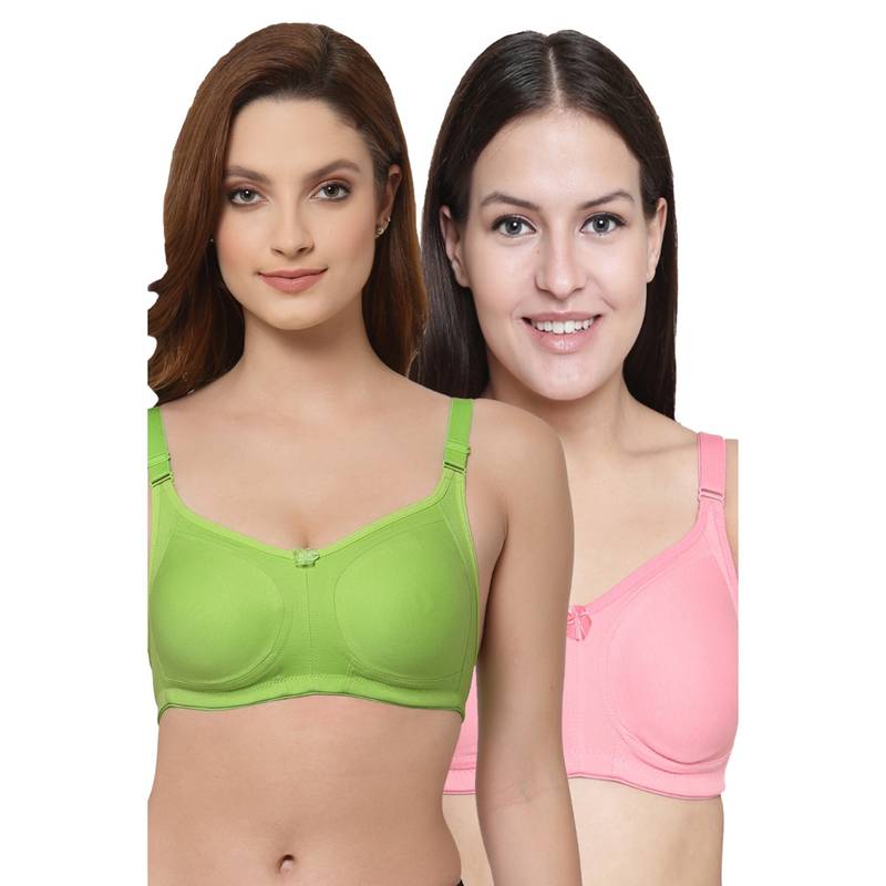 Floret Women Non Padded & Non-Wired Full Coverage T-Shirt Bra (Pack of 2) (30C)