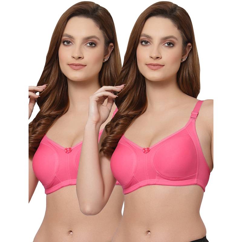 Floret Women Non Padded & Non-Wired Full Coverage T-Shirt Bra (Pack of 2) (30C)