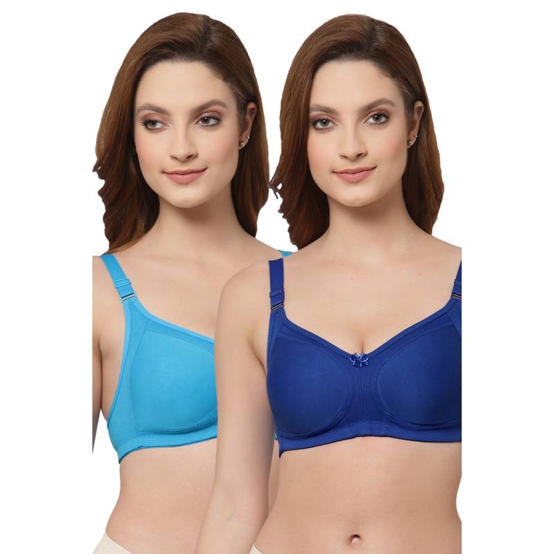 Floret Women Non Padded & Non-Wired Full Coverage T-Shirt Bra (Pack of 2) (30C)