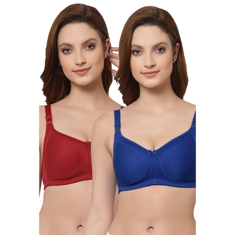 Floret Women Non Padded & Non-Wired Full Coverage T-Shirt Bra (Pack of 2) (34C)