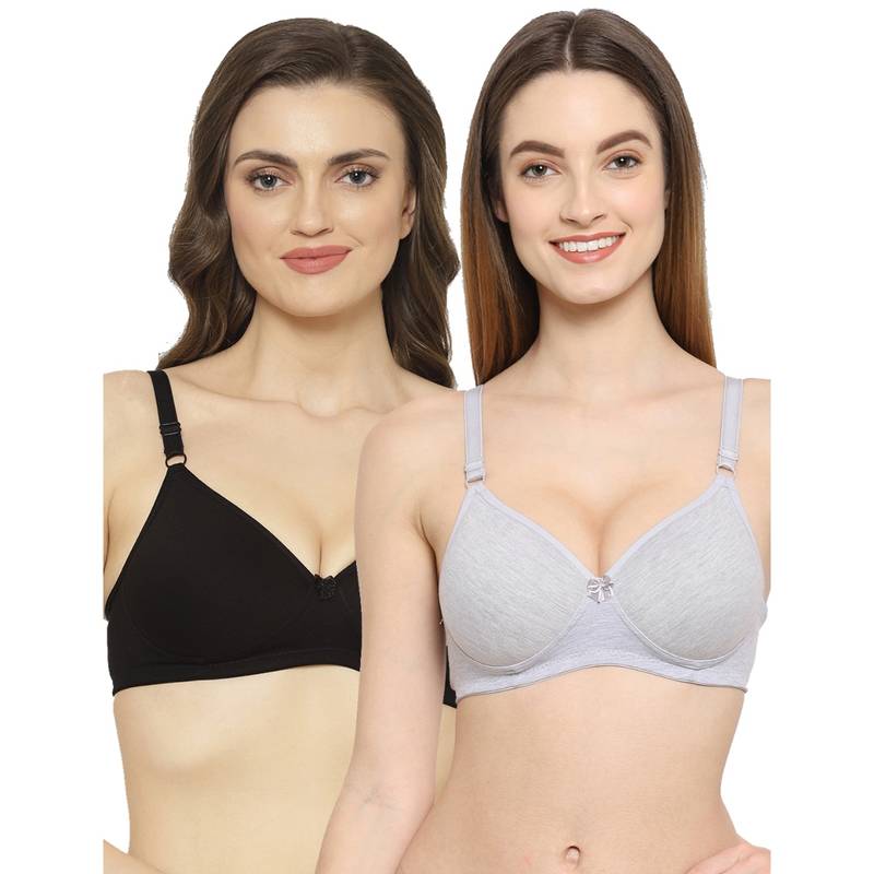 Floret Women Padded & Non-Wired Full Coverage T-Shirt Bra (Pack of 2) (36B)