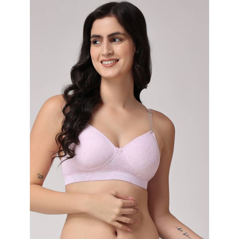 Floret Women Padded & Non-Wired Full Coverage Pink T-Shirt Bra (36B)