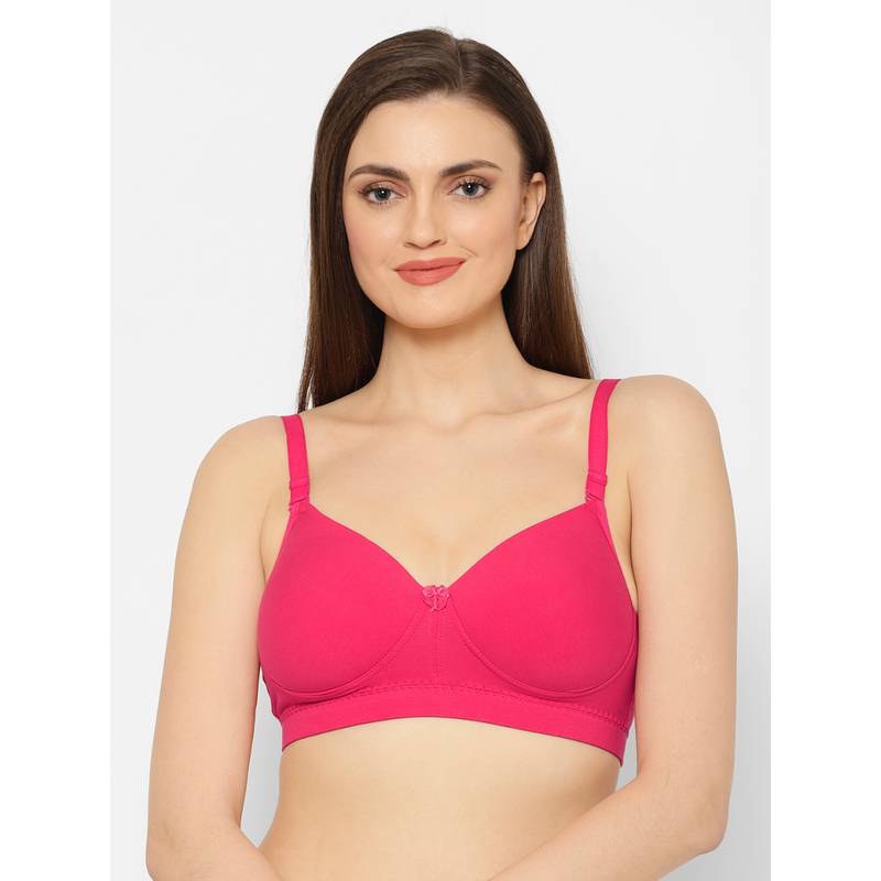 Floret Women Padded & Non-Wired Full Coverage Pink T-Shirt Bra (38B)