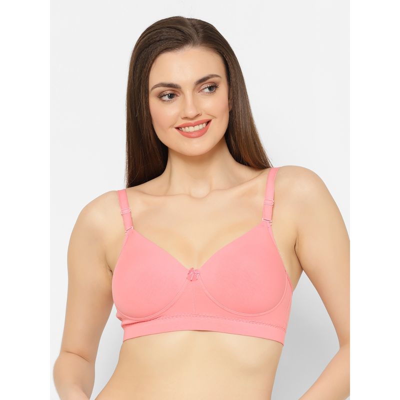 Floret Women Padded & Non-Wired Full Coverage Pink T-Shirt Bra (30B)