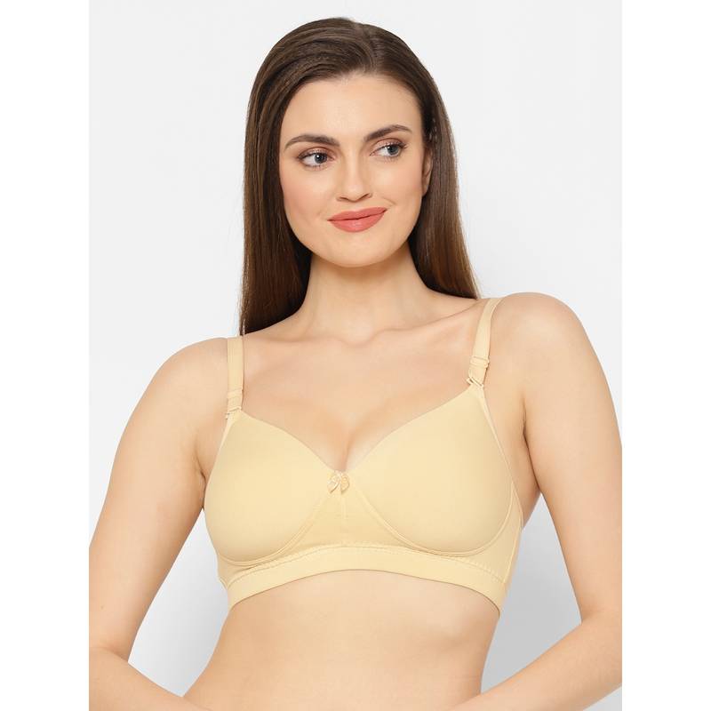 Floret Women Padded & Non-Wired Full Coverage Beige T-Shirt Bra (40B)