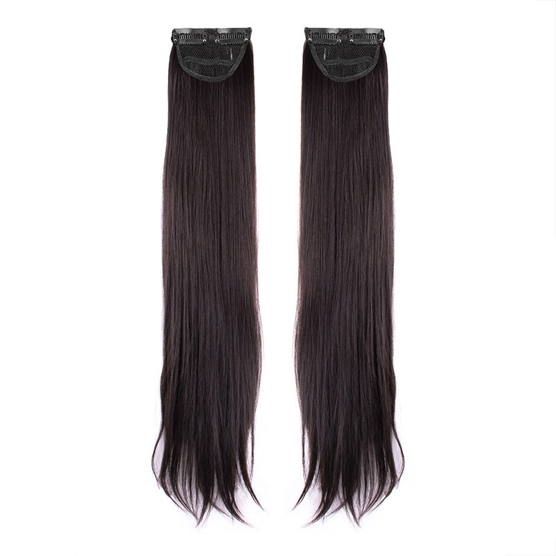Stasia Street Clip-in 24" Straight Side Patches 2 Pcs - Dark Brown