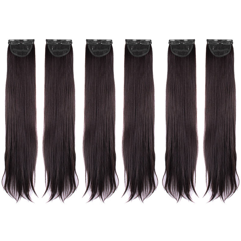 Stasia Street Clip- in 24" Straight Side Patches - Dark Brown