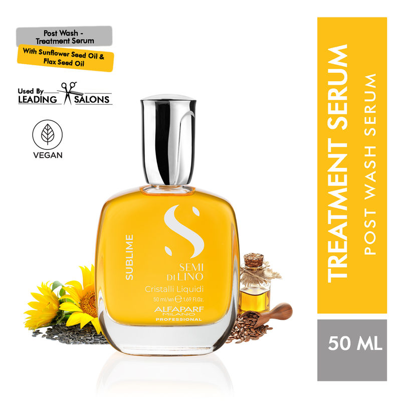 ALFAPARF MILANO Cristalli Liquidi Treatment Hair Serum, Shine Serum With Sunflower & Flaxseed Oil