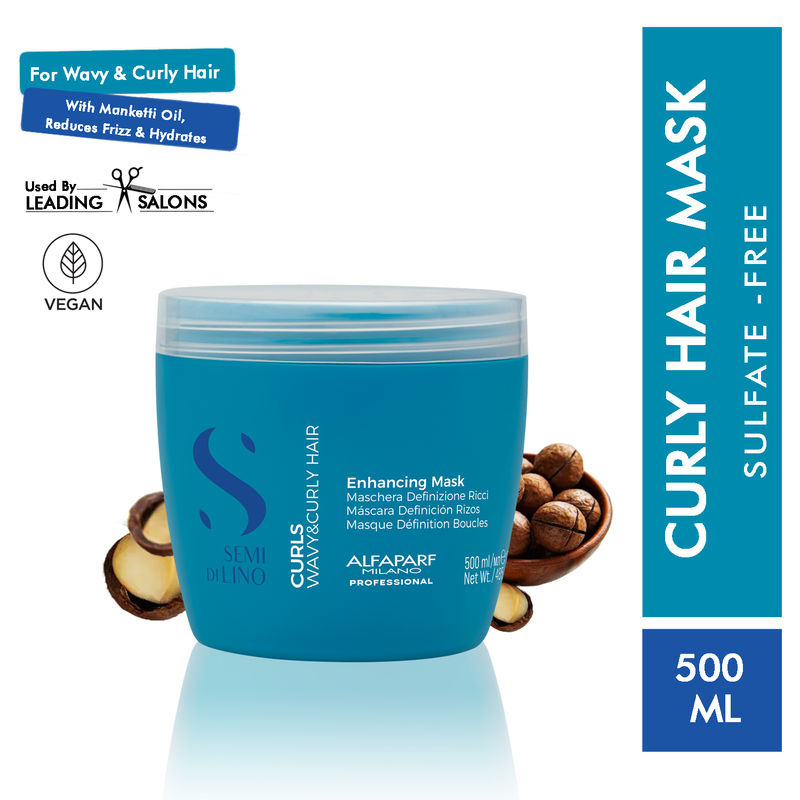 ALFAPARF MILANO Curly Hair Mask, Curls Defining, Frizzy Hair, Deep Moisture, Sulfate Free