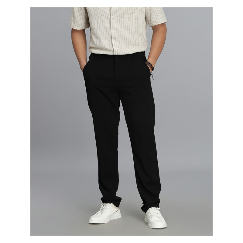 ROOKIES Men Slim Fit Black Chinos (38)