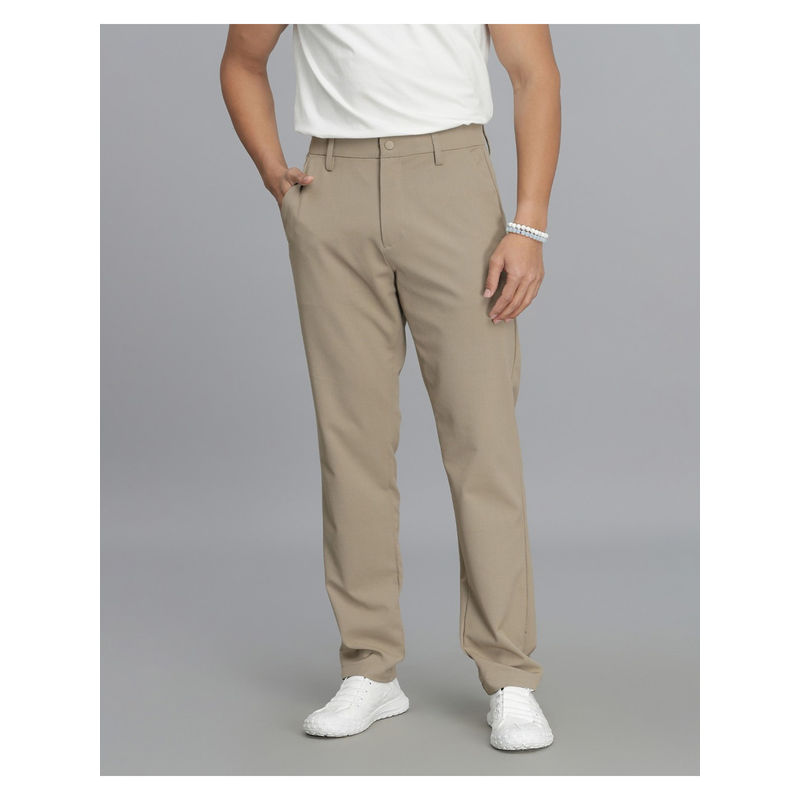 ROOKIES Men Slim Fit Khaki Chinos (30)