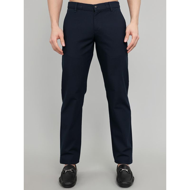 Rock.it Mens Regular Fit Solid Chinos Navy Blue (30)